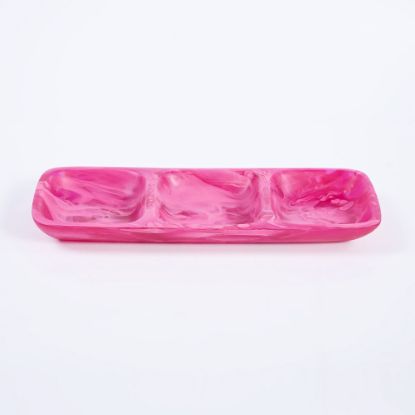 Picture of Nashi Home Everyday Medium 3-Part Tray in Magenta Swirl 