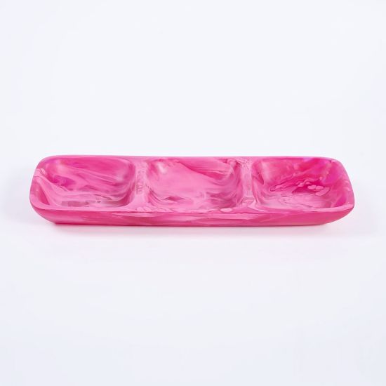 Picture of Nashi Home Everyday Medium 3-Part Tray in Magenta Swirl 