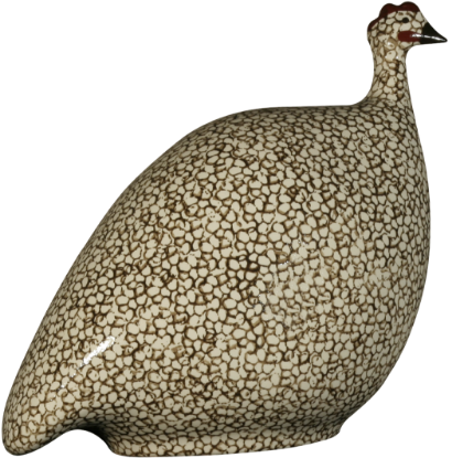 Picture of Lussan Ceramics Small White Guinea Hen with Black Spots