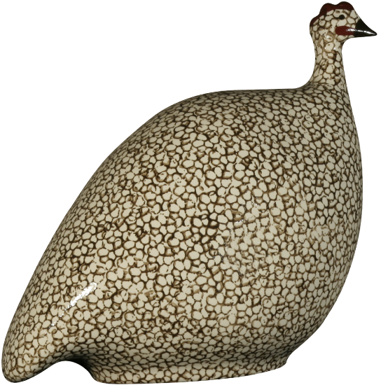 Picture of Lussan Ceramics Small White Guinea Hen with Black Spots