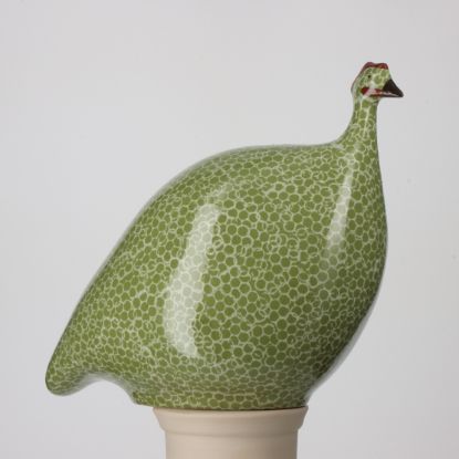 Picture of Lussan Ceramics Large Green Guinea Hen with White Spots