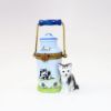 Picture of Retired Limoges Porcelain Cat with Milk Can & Surprise Milk Bottle Trinket Box by Perry Vieille
