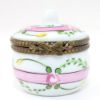 Picture of Limoges Porcelain Pink & Floral Baby Bottle Shaped Trinket Box