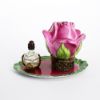 Picture of Retired Limoges Porcelain Perfume Tray with Blooming Rose Trinket Box & Perfume Bottle by La Gloriette