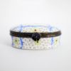 Picture of Vintage Traditional Limoges Porcelain Trinket Box with Green & Blue Flower Motif