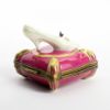 Picture of Retired Limoges Porcelain Cinderella's Glass Slipper on Pillow Trinket Box with Pumpkin Carriage Inside