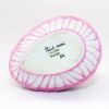 Picture of Retired Limoges Porcelain Rabbits Sleeping in Pink Egg Shaped Bed Trinket Box