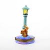 Picture of Rare Limoges Porcelain Cat in the Night with Street Lamp Trinket Box by Chamart