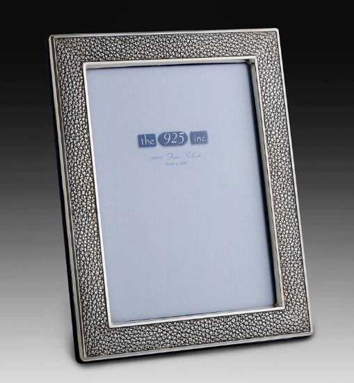 Picture of 5x7 Sterling Silver 'Shagreen' Picture Frame by the925inc