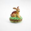 Picture of Retired Limoges Porcelain Brown Rabbit in the Grass Trinket Box by Parry Vieille