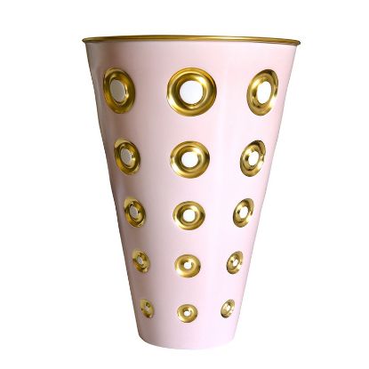 Picture of Bernardaud Porcelain 'Panarea' Vase in Rose & Gold by Olivier Gagnère 