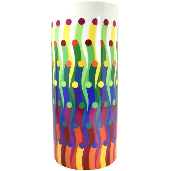 Picture of Bernardaud Porcelain 'Surface Colorée B29' Tube Vase by Julio le Parc