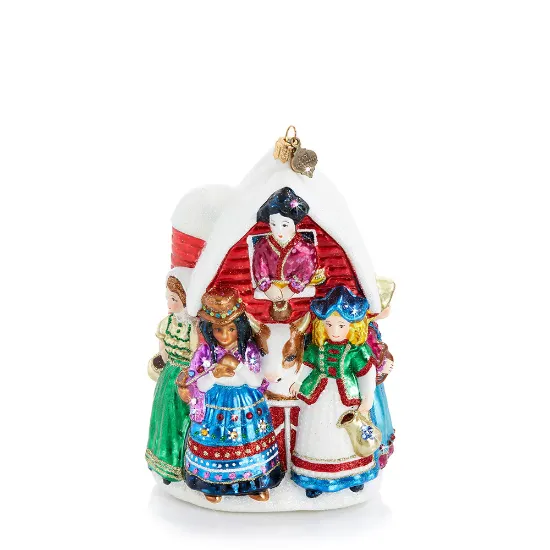 Picture of Jay Strongwater Eight Maids-A-Milking Glass Ornament