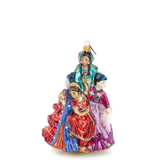 Picture of Jay Strongwater Nine Ladies Dancing Glass Ornament