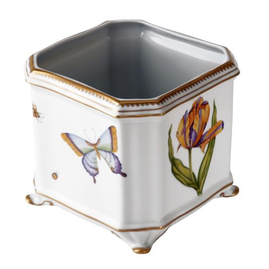 Picture of Anna Weatherley Porcelain Square Floral Tulip Cachepot