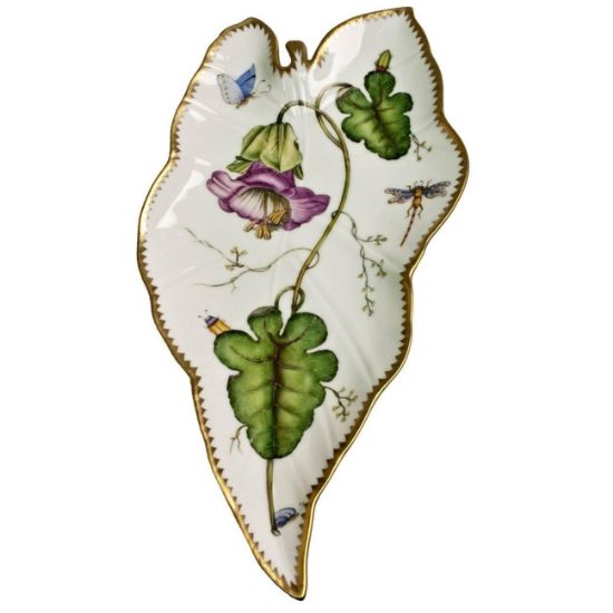 Picture of Anna Weatherley Porcelain Purple Flower Leaf Tray
