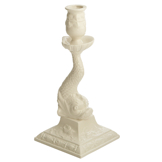 Picture of Mottahedeh Creamware Dolphin Candlestick