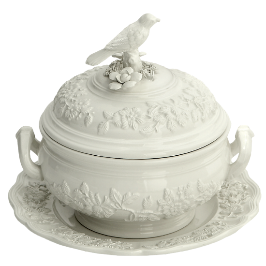 Picture of Mottahedeh Creamware Small Decorative Bird Tureen & Stand