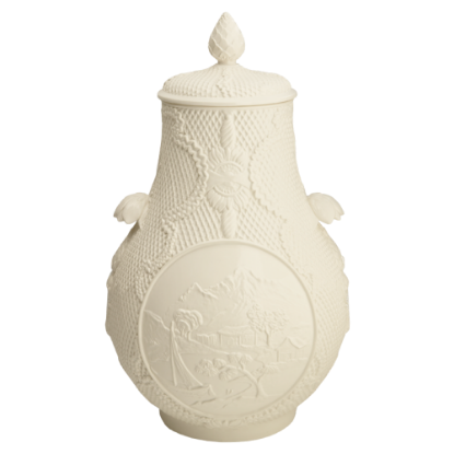 Picture of Mottahedeh Creamware Chinese Handled Vase with Cover