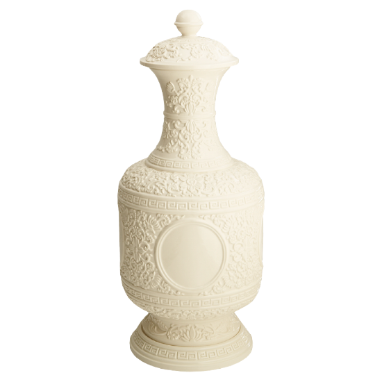 Picture of Mottahedeh Creamware Greek Key Vase with Cover