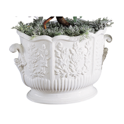 Picture of Mottahedeh Creamware Oval Cachepot with Handles