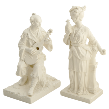 Picture of Mottahedeh Chinese Man and Woman Figurines