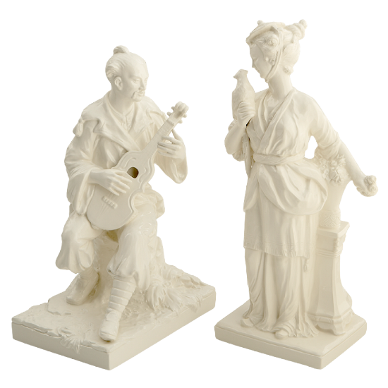 Picture of Mottahedeh Chinese Man and Woman Figurines
