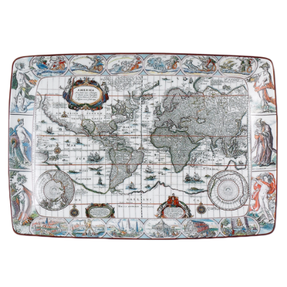 Picture of Mottahedeh Blaeu Mercator Map Large Tray