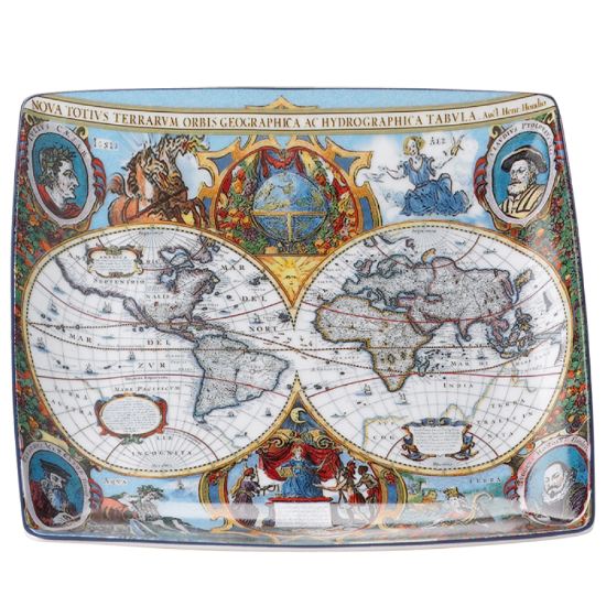 Picture of Mottahedeh Hondius Map Square Tray