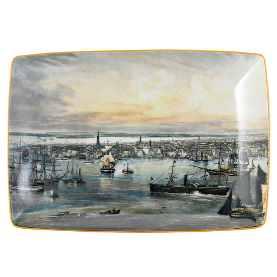 Picture of Mottahedeh New York Harbor Ca. 1855 Large Tray
