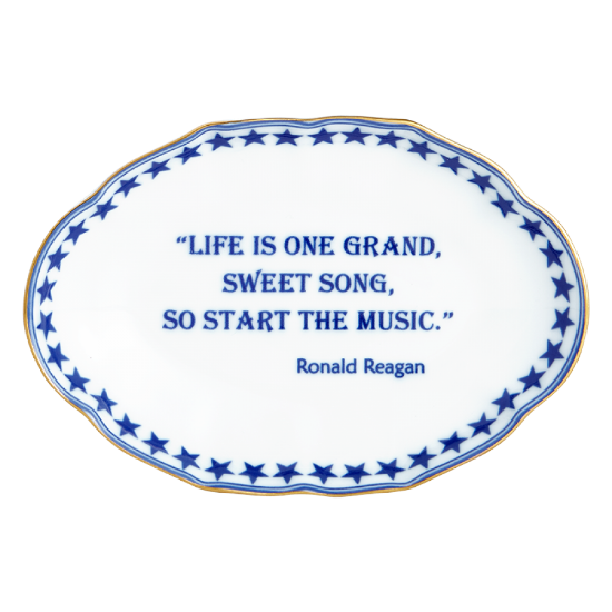 Picture of Mottahedeh 'Life is One Grand Sweet Song, So Start the Music. - Ronald Reagan' Ring Tray