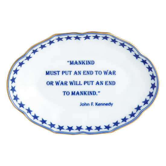 Picture of Mottahedeh 'Mankind Must Put an End to War - John F. Kennedy' Ring Tray