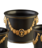 Picture of Mottahedeh 'Tony Duquette Collection' Large Round Cachepot in Black & Gold