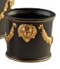 Picture of Mottahedeh 'Tony Duquette Collection' Small Round Cachepot in Black & Gold