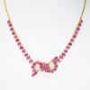 Picture of Vintage 22k Yellow Gold & Oval Cut Pink Sapphire Necklace
