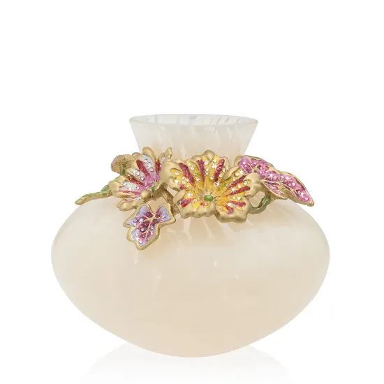 Picture of Jay Strongwater Holland Leaf and Flower Vase - Flora