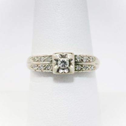 Picture of Vintage 14k White Gold & Diamond Engagement Ring