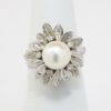 Picture of Vintage 14k Textured White Gold, Pearl & Diamond Ballerina Ring