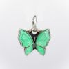 Picture of Vintage Meka Denmark Sterling Silver & Green Guilloche Enamel Butterfly Charm