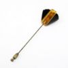 Picture of Art Deco Era Black & Butterscotch Stick Pin with Emerald Cut Rhinestone Accents