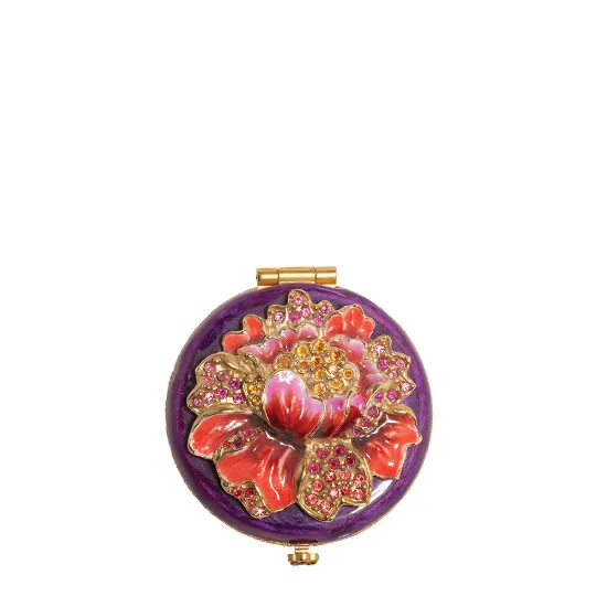 Picture of Jay Strongwater Angela Floral Round Compact