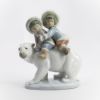 Picture of Lladro #5353 'Eskimo Riders' Inuit Children on a Polar Bear Porcelain Figurine