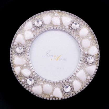 Picture of Isabella Adams 6" Round Frame With Swarovski Crystals & White Quartz