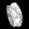 Picture of Isabella Adams White Opal Crystal & Seashell Napkin Rings
