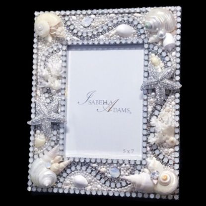 Picture of Isabella Adams - 5x7" White Opal Starfish & Sea Life Frame