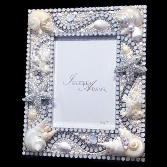 Picture of Isabella Adams - 5x7" White Opal Starfish & Sea Life Frame