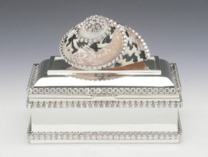Picture of Isabella Adams Black Pica Shell Keepsake Box with Swarovski Crystals