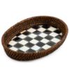 Picture of MacKenzie-Childs Courtly Check Rattan & Enamel Small Serving Tray