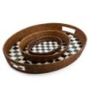 Picture of MacKenzie-Childs Courtly Check Rattan & Enamel Small Serving Tray