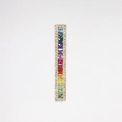 Picture of 14k Yellow Gold Diamond & Multi-Colored Sapphire Pendant 